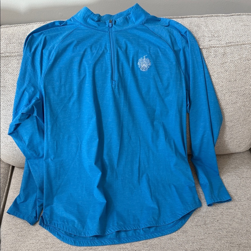 G/FORE Vibrant Blue quarter zip from Trump Bedminster golf course
